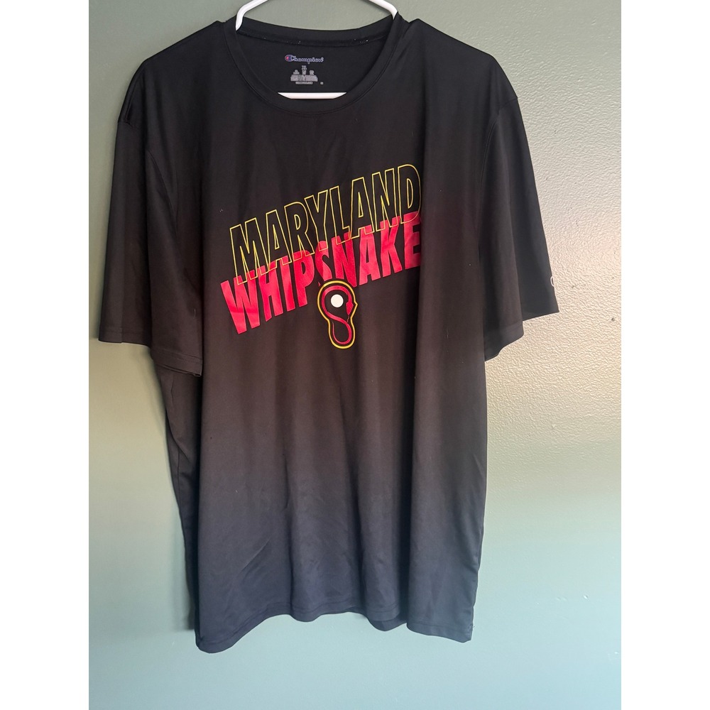 Champion Maryland Whipsnakes PLL Lacrosse Performance Shirt Mens XL Black Tee